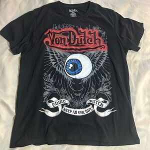 Von Dutch Black and Red Graphic Tee